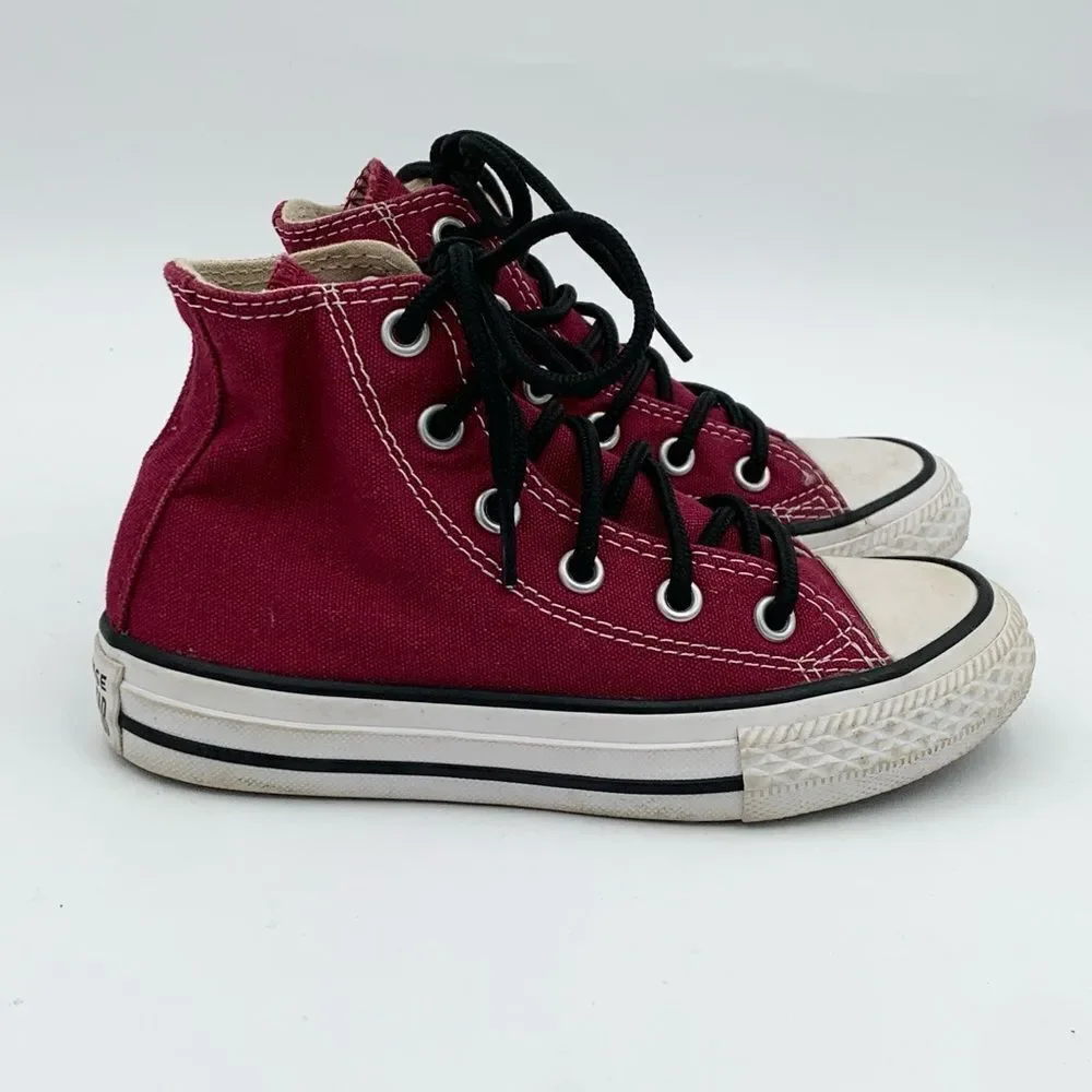 Converse All Star Red High-Top Sneakers with Black Laces kids size 11